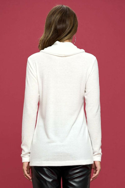 Extra Soft Brushed Knit Turtleneck Tunic Top